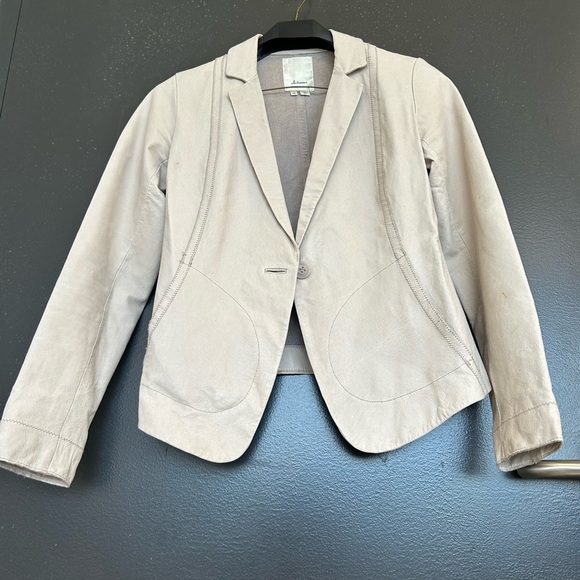 Elevenses (Anthropologie) XS leather blazer in good used condition - Picture 3 of 12